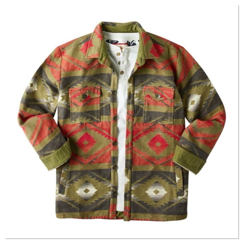 Joe Browns Chill Out Western Print Shacket (Olive) Sz US 39/41 Cotton